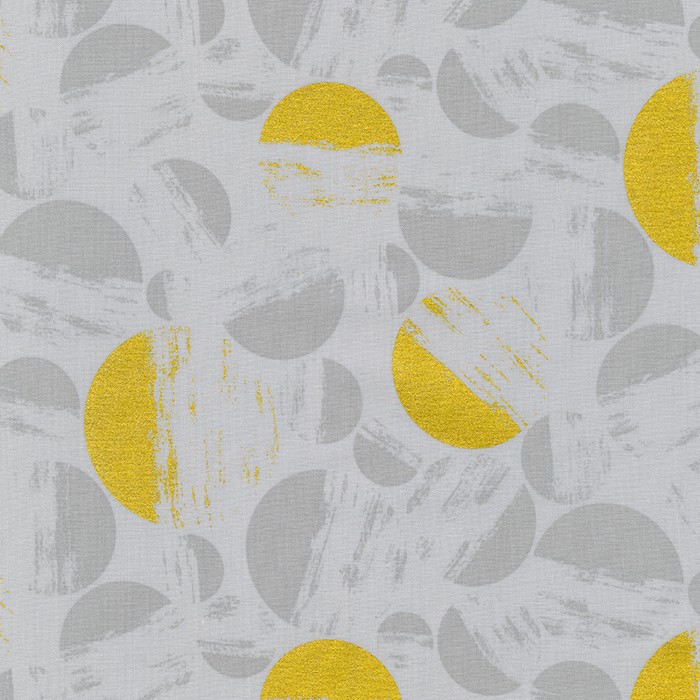 Quilting Fabric - Broken Circles on Grey with Metallic Accents from Wishwell:Brushy by Vanessa Lillrose & Linda Fitch for Robert Kaufman 20971412