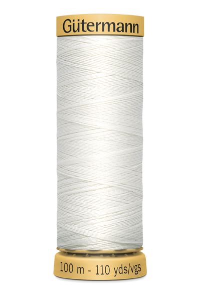 Gutermann Sew All Thread - White 100% Cotton Colour 5709