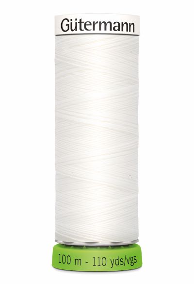Gutermann Sew All Thread - White Recycled Polyester rPET Colour 800