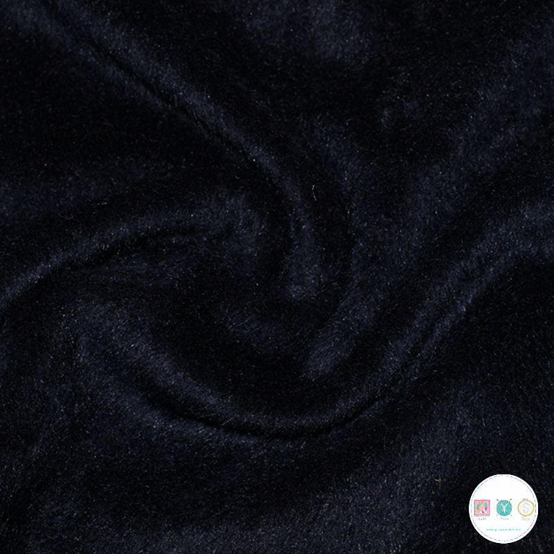 Mohair Wool Blend Coat Fabric in Dark Navy Blue