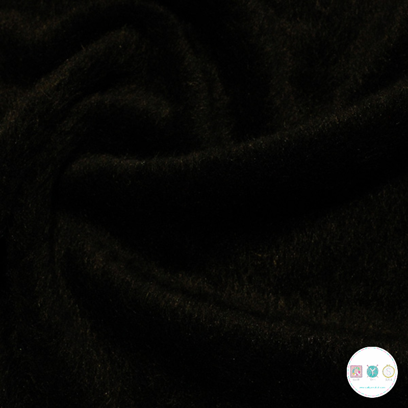 Mohair Wool Blend Coat Fabric in Black