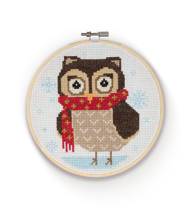 Cross Stitch Kit - Winter Owl by The Crafty Kit Co.