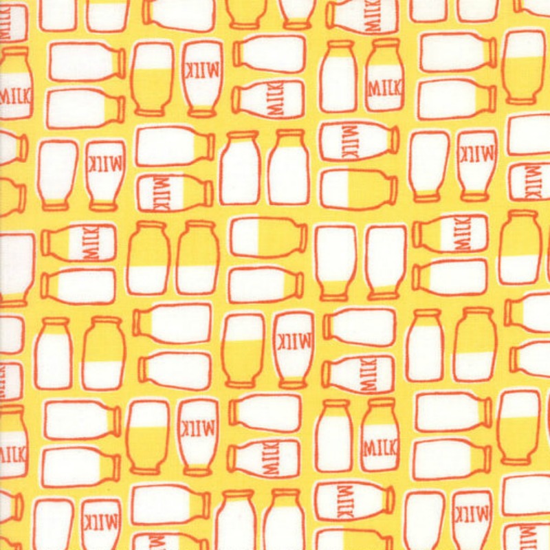 Quilting Fabric - Milk Bottles from Farm Fun by Stacy Iest Hsu for Moda 20534-13