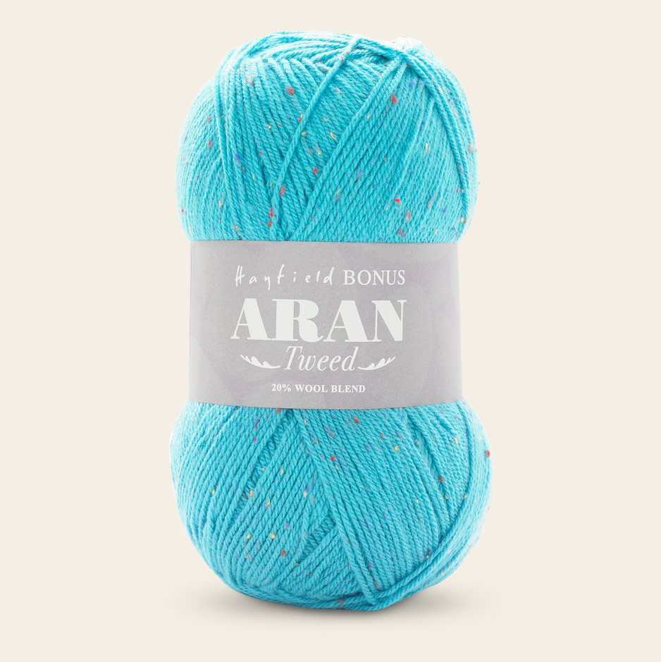 Yarn - Hayfield Bonus Aran Tweed in Tweedy Turquoise 710