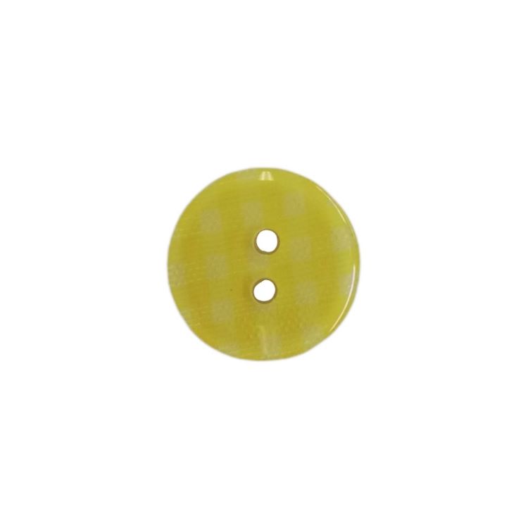 Buttons - 12mm Plastic Gingham in Yellow