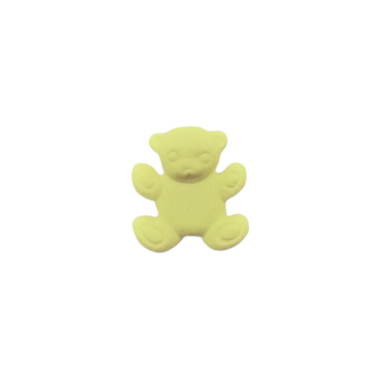 Buttons - 16mm Plastic Teddy in Yellow