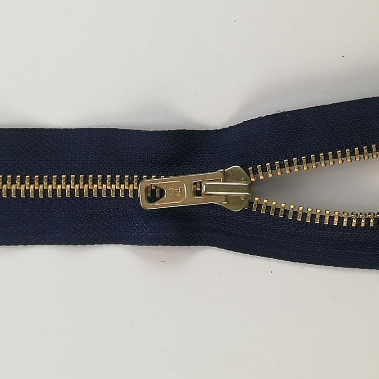 Zip - 85cm Open End Brass - French Navy