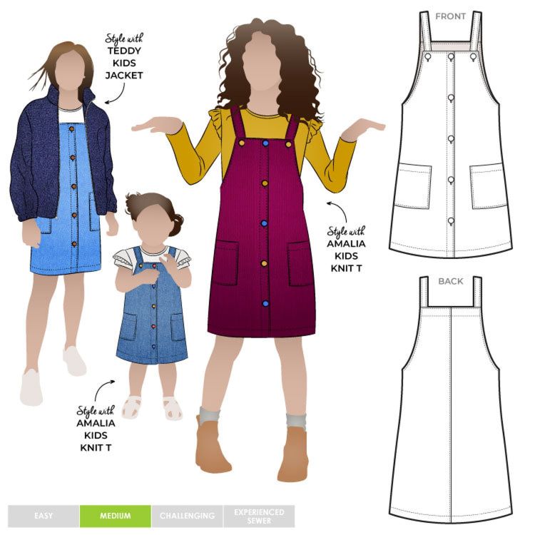 Style Arc - Zoe Kids Pinafore Dress Sewing Pattern Sizes 1 to 8 Years